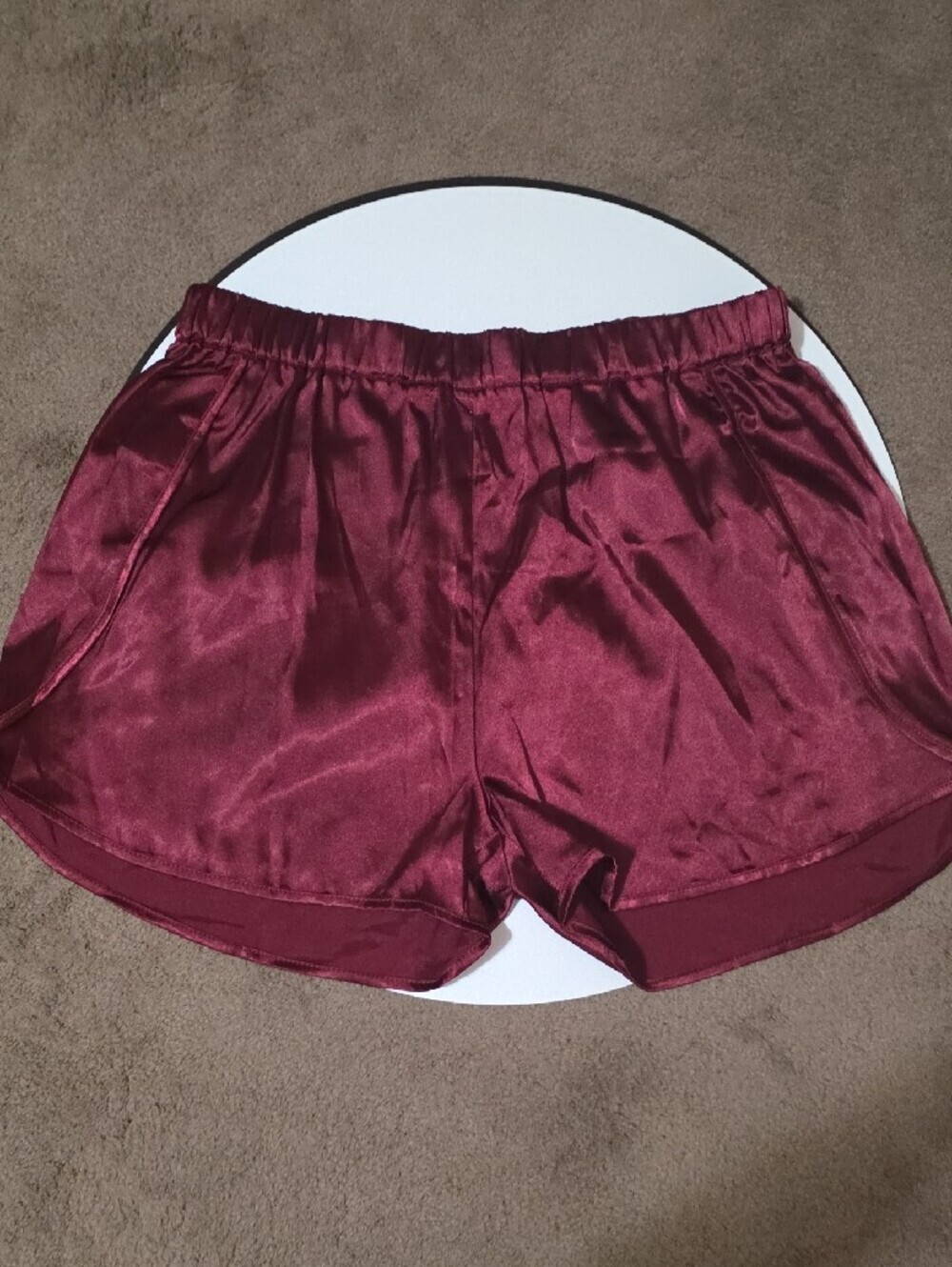 Ekouaer Women's Satin Pajama Set in Burgundy - Picture 5 of 9